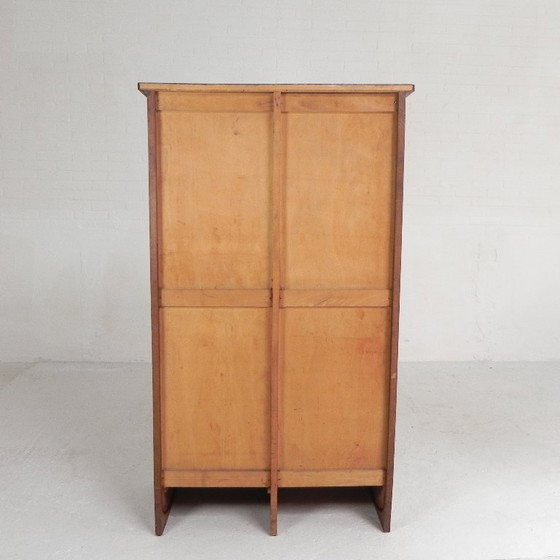 Image 1 of Armadio in rovere con serranda avvolgibile a 2 ante, alto 150 cm, anni '30.