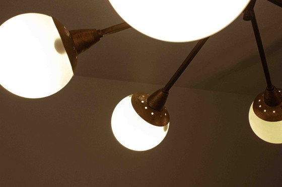 Image 1 of Lampadario italiano a globo opalino