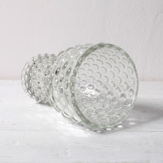 Image 1 of Mid-Century Clear Pressed Glass Vase by Jan Schmid, Rosice / 1961