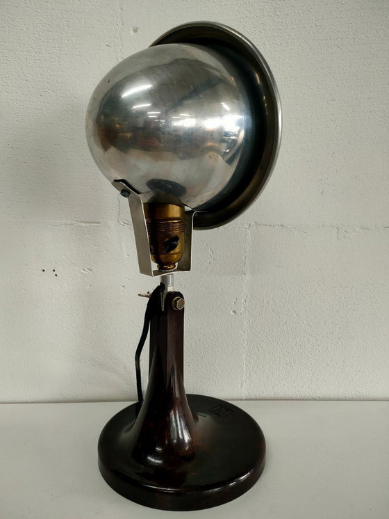 Image 1 of Rare industrial Bauhaus (style) 1950s-60s table lamp by Fritz Pendorff (GDR) with Bakelite base