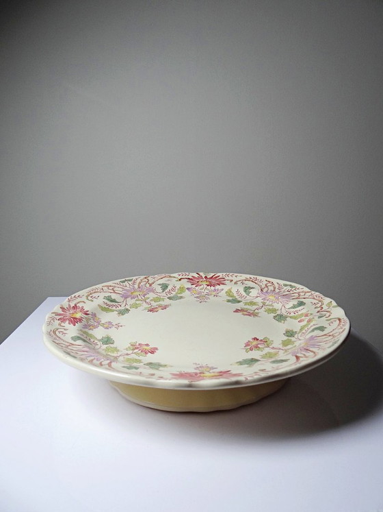 Antiker Longchamp Standständer mit Gänseblümchenmotiv, polychromes Steingut – Tischdekoration, Ceramic (photo 3 of 10)