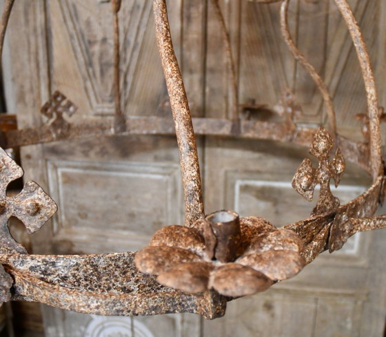 Antieke Smeedijzeren Kroonluchter, 1600s – Iron (photo 3 of 5)