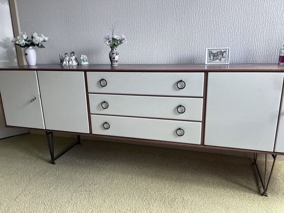 Image 1 of Tall sideboard with teak and brass by William Watting