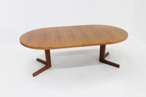 Table de salle à manger ronde extensible vintage danoise