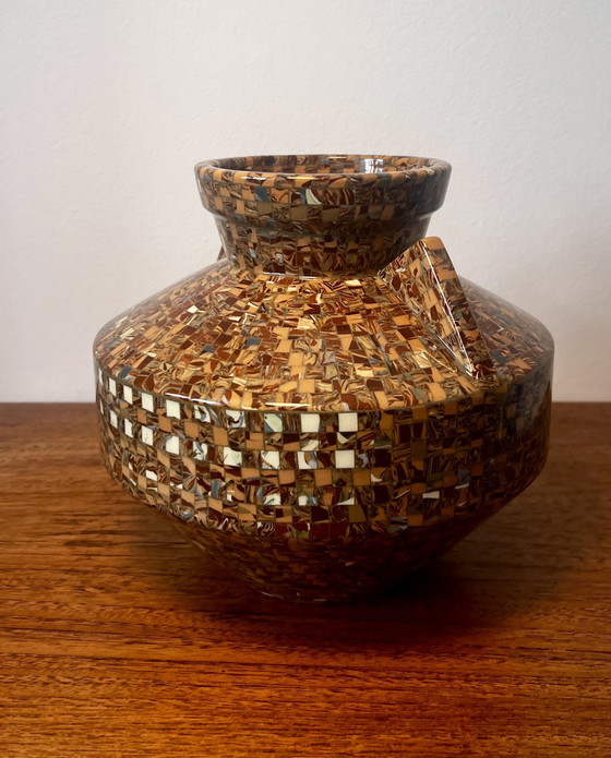 Image 1 of Jean Gerbino Vallauris ceramic vase – mosaic technique – signed
