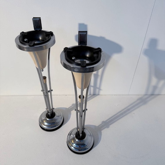 Image 1 of Standing ashtray with matchbox holder