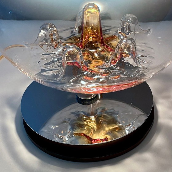 Image 1 of Lampada vintage in vetro di Murano con lattimo, design scultoreo italiano, anni '60-'70