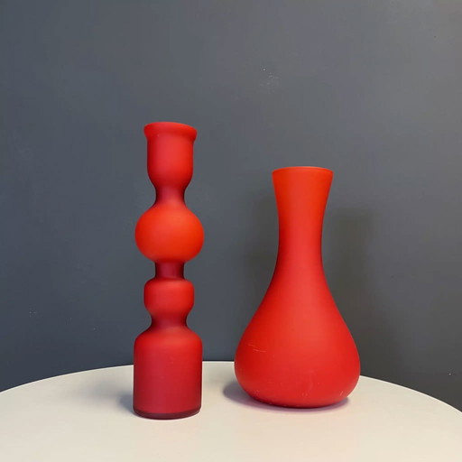 2x vase Carlo Moretti - rouge