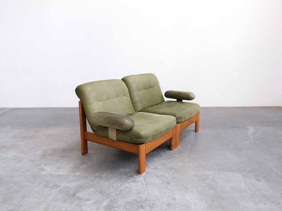 Image 1 of Vintage "FJELMAR" modular sofa, teak and leather, Mid-Century Danish