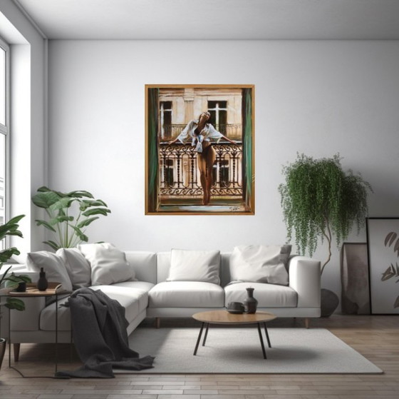 Image 1 of Artwork by Ewa Switala "The Morning Balcony" - Acrylic painting