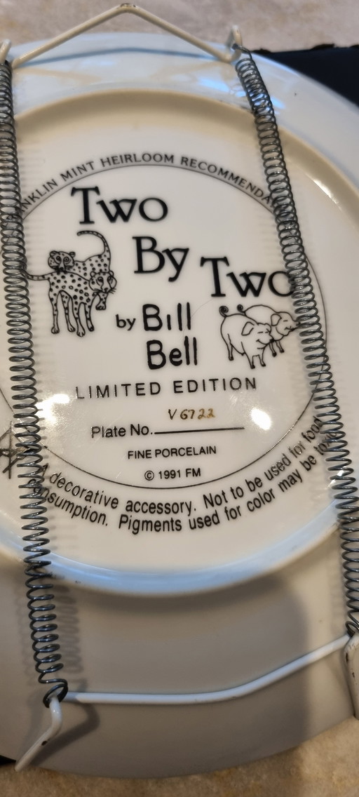 Beautiful Two By Two Bill Bell Franklin Mint Heirloom Limited Edition collectible board.