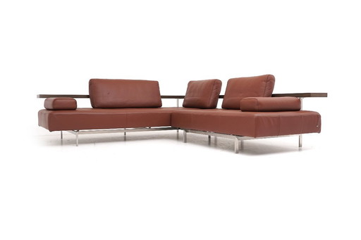 Rolf Benz Dono Couch Sofa Corner Couch Corner Sofa Leather Dono brown cognac pull-out