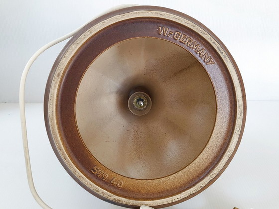 Image 1 of Vintage 1960s ceramic table or floor lamp with feather motif, West Germany, 1960s