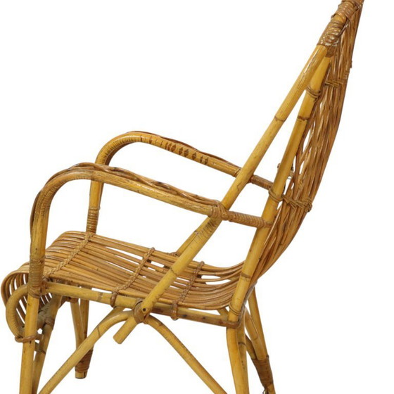 Image 1 of Set vintage di sedie in rattan Poltrone Boho