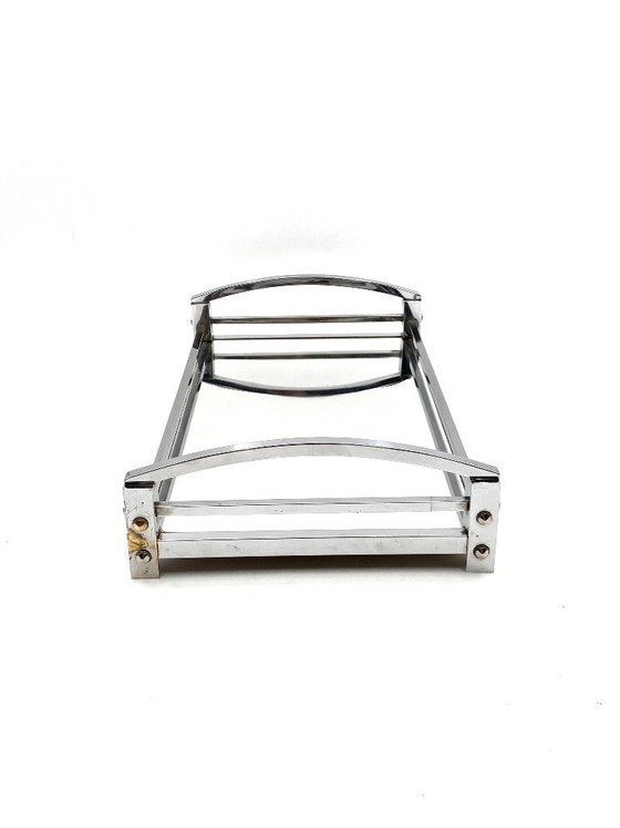 Image 1 of Jacques Adnet, modernistisches Spiegeltablett, Maison Adnet, Frankreich 1940/1950