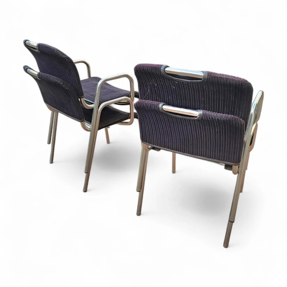 4 x black upholstery Castiglietta dining Chairs by Castiglioni for Zanotta / Italy 1960s (photo 2 of 26)