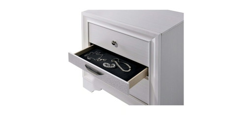White Nightstand with Hidden Jewelry Drawer
