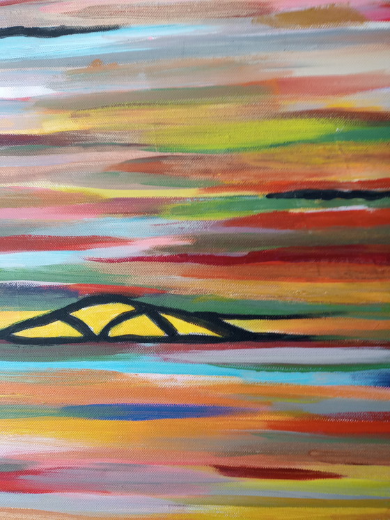 Image 1 of T.van Steenbergen "Floating" 100 x 100 cm