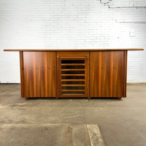 Italian Vintage Sideboard Cupboard With Walnut Wood