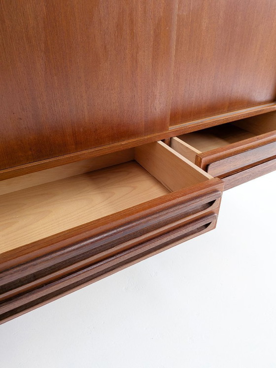 Image 1 of Dänisches Midcentury-Modern-Highboard aus Teakholz, 1960er Jahre