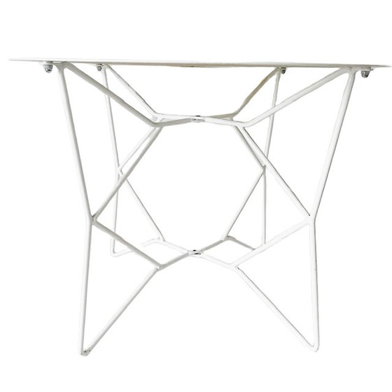 Image 1 of Table basse vintage Zuiver en métal blanc avec structure en toile d'araignée, années 2010