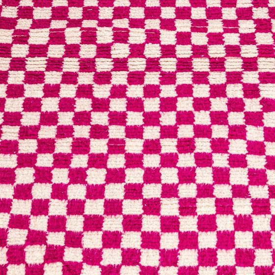 Tapis Berbère Marocain Avec Des Carreaux Rose 240/130cm – Wool (photo 4 of 6)