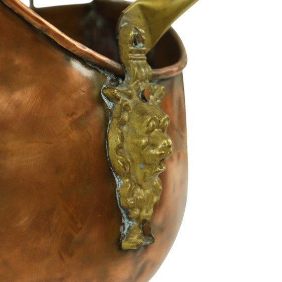 Image 1 of Antique Copper Helmet-Shaped Coal Kit Flower Pot