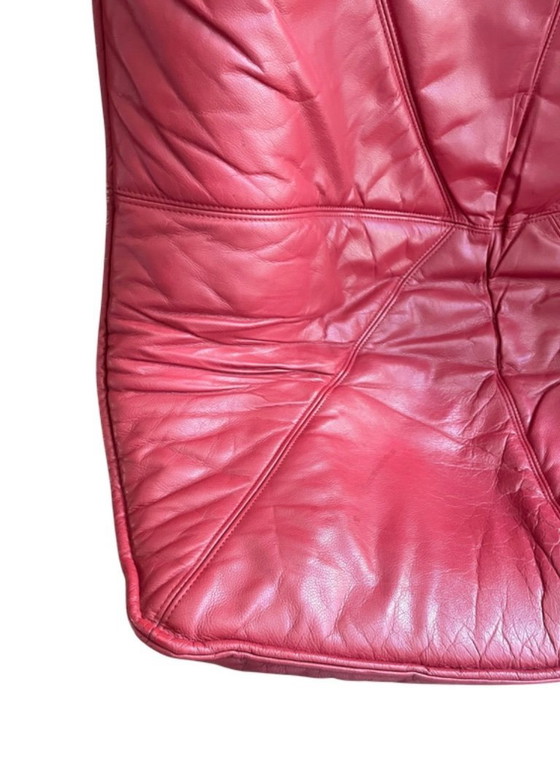 Image 1 of 2x inklapbare leren fauteuil door Teun van Zanten voor Molinari 1970