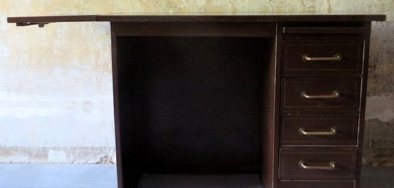 Image 1 of Piccola scrivania in metallo con ribalta di Roneo, Francia anni '20