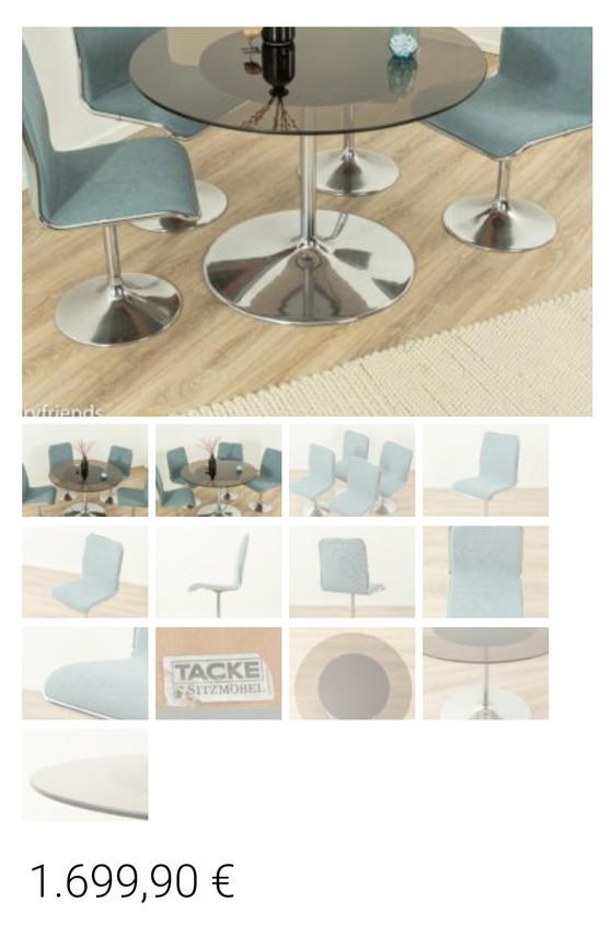 Image 1 of Sedie a tromba a tulipano Tacke dell'era spaziale degli anni '70