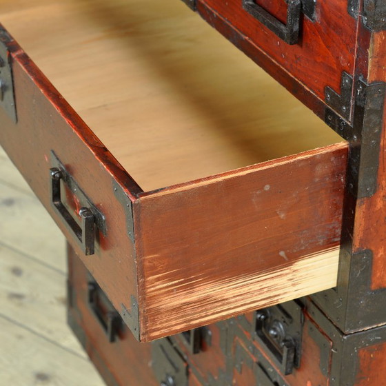 Japanese Tansu chest of drawers, circa 1890, Iron, Wood, Black (photo 5 of 16)