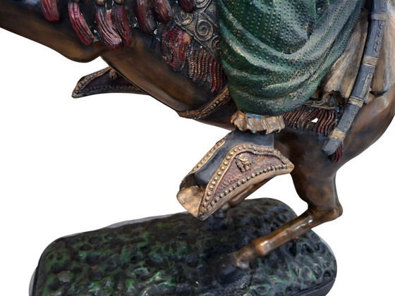 Image 1 of Sculpture en bronze : Chevalier oriental à cheval