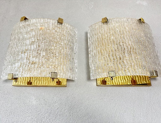 Coppia di lampade da parete vintage in Murano