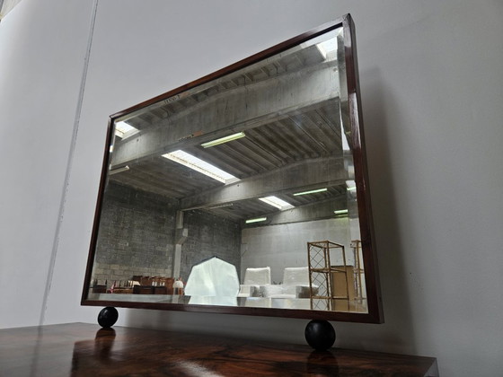 Image 1 of 1940s Art Decò sideboard in walnut burl with mirror