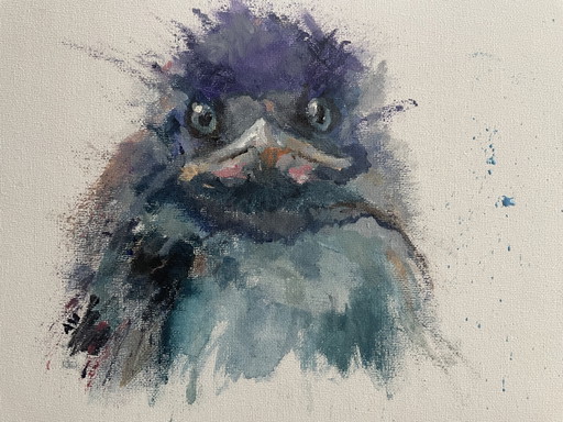 Petit tableau acrylique « Que regardes-tu ? »