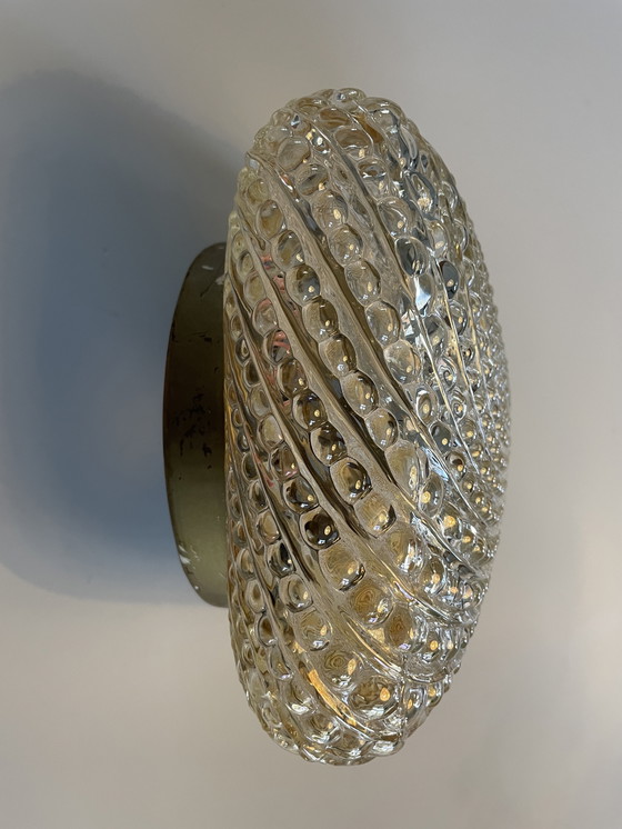 Image 1 of Plafonnier vintage en verre Glashütte Limburg