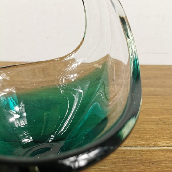 Image 1 of Vintage glazen schaaltje, Glazen mandje. Italiaans glas 016