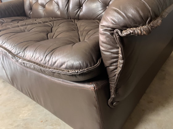 Image 1 of Canapé deux places seventies en cuir vintage