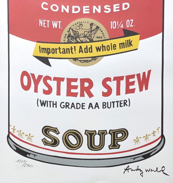 Andy Warhol - Campell’s Oyster Stew, Genummerde Drukgesigneerde Litho – Litho's & Zeefdrukken, Paper (photo 4 of 6)