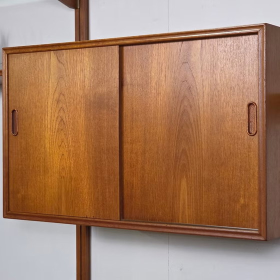 Vintage 60s Danish Teak Modular Wall System Mid Century, Wall cabinet, Wood, Brown, Mid Century Modern (photo 11 of 24)