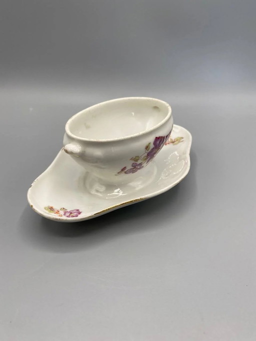 Small antique floral porcelain toy gravy boat - 1930s-1950s – decoratieve objecten, Retro (photo 2 of 5)