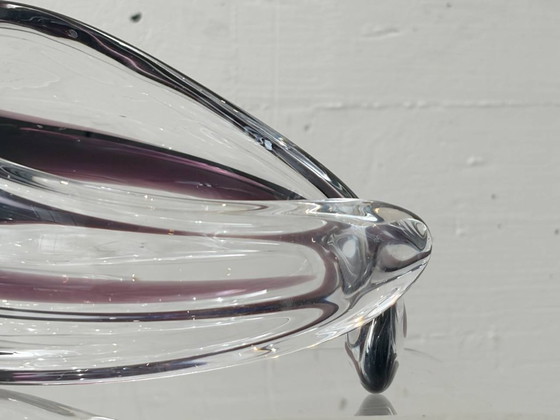 Image 1 of Crystal glass bowl with violet overlay, 1970s