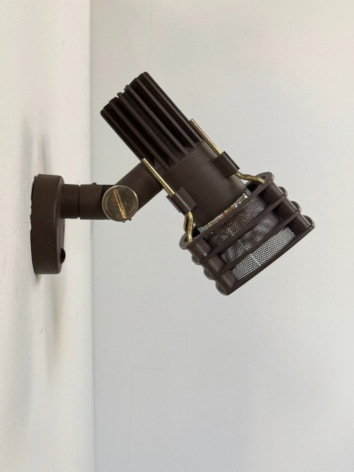 Applique orientable vintage ABS marron et laiton, France, 1970