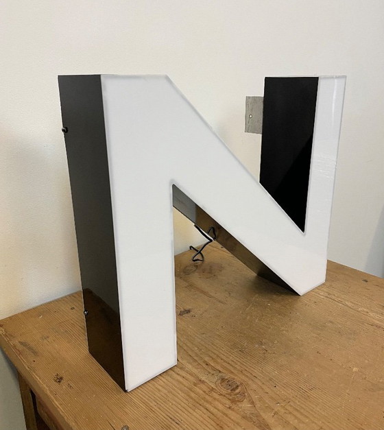 Image 1 of Large Vintage Illuminated Letter N , 1980s
