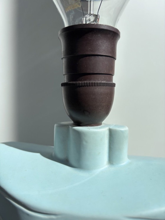 Rara Lampada da tavolo Art Déco danese in ceramica di LYFA – Rilievo Airone Celadon Opaco & Attacco (photo 10 of 15)