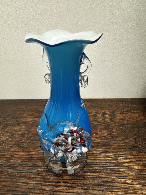4 vintage Murano glass soliflore vases