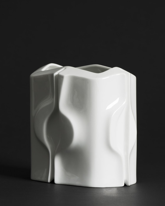 Image 1 of Fürstenberg & Rosenthal Porcelain Vase Duo Klaus Henning & Jan Van Der Vaart B&W