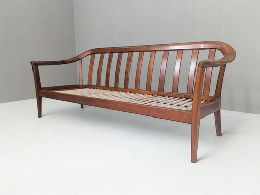 Wilhelm Knoll Mid-Century Cherry Wood Sofa, Germany, 1960s