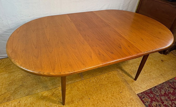 Image 1 of Mid-Century Retro Vintage Teak Oval Extending Dining Table by G Plan – Fresco Range 1960s  Designed by Victor Wilkins | Afromosi