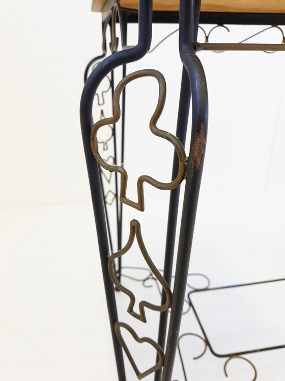 Image 1 of TABLE FORMICA PIQUE COEUR TREFLE CARREAU 1950 VINTAGE 50S ROCKABILLY 50'S